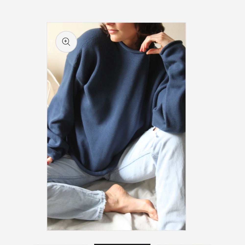 Classic Navy Cowl Neck Sweater - Women